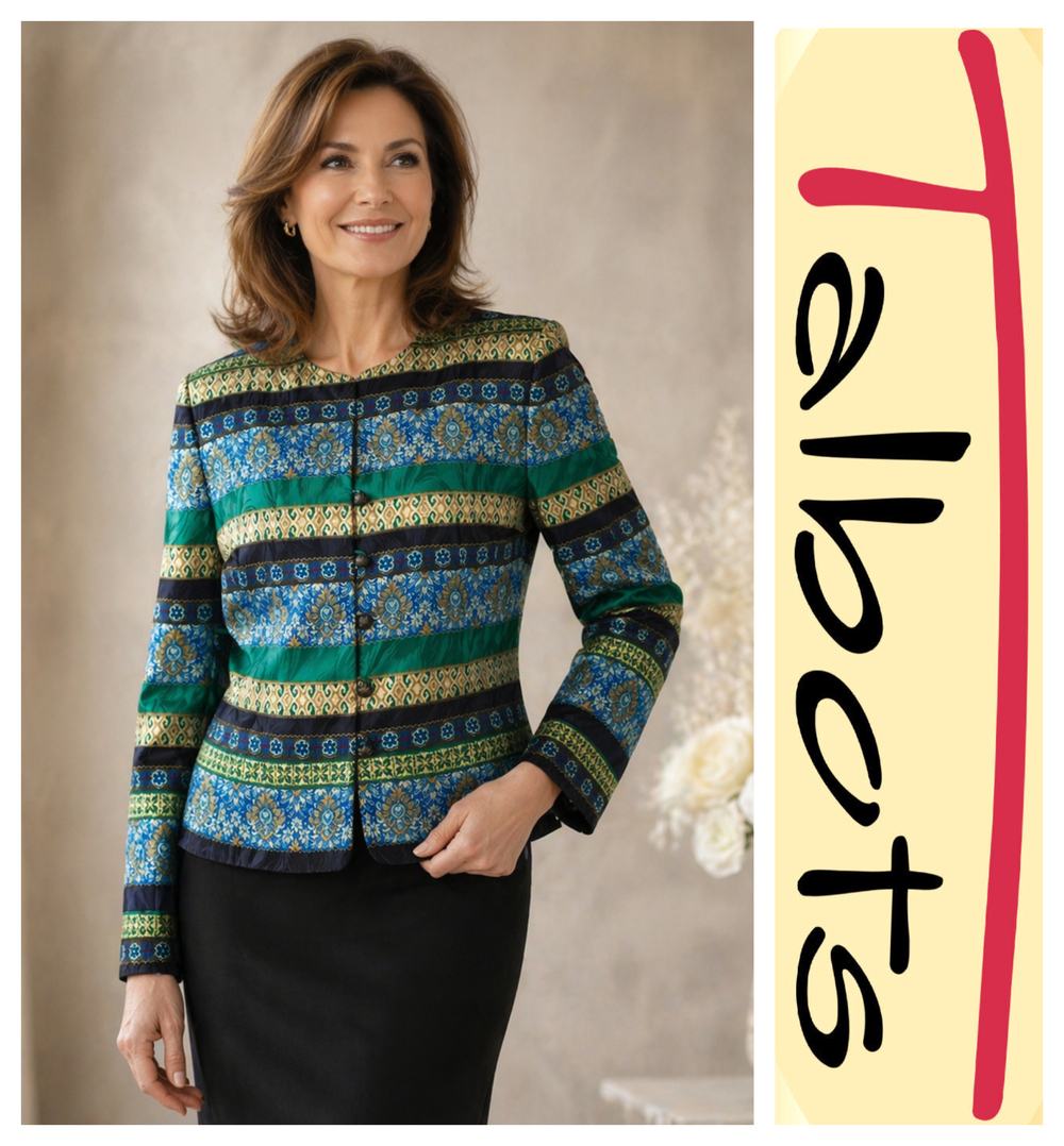 Talbots Vintage 100% Silk Long Sleeve Button Up Blazer Jacket Size 14